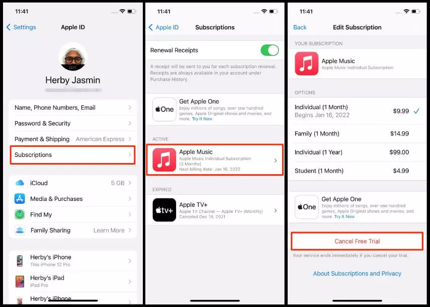 Remove Apple Music from Devices And Cancel Subscription